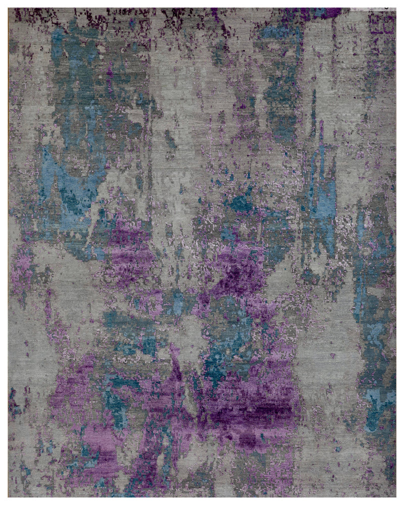 Grey Blue Purple Modern Rug