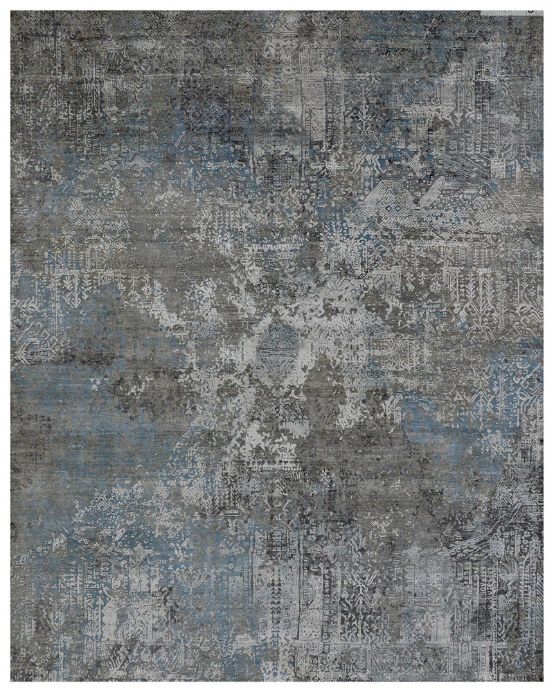 Grey Blue Modern Rug