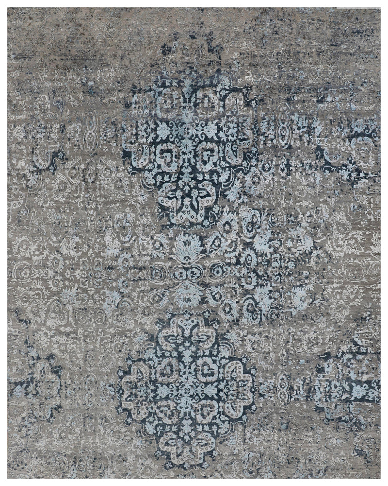 Grey Blue Transitional Rug