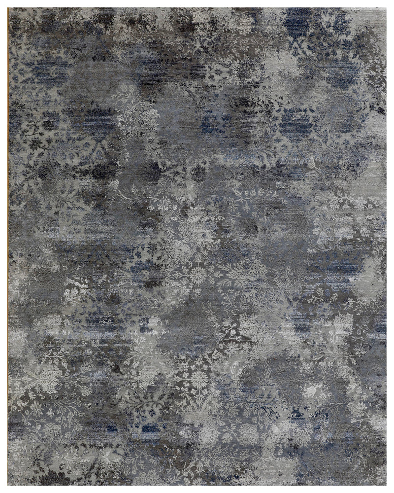 Grey Luxe Transitional Pattern Rug