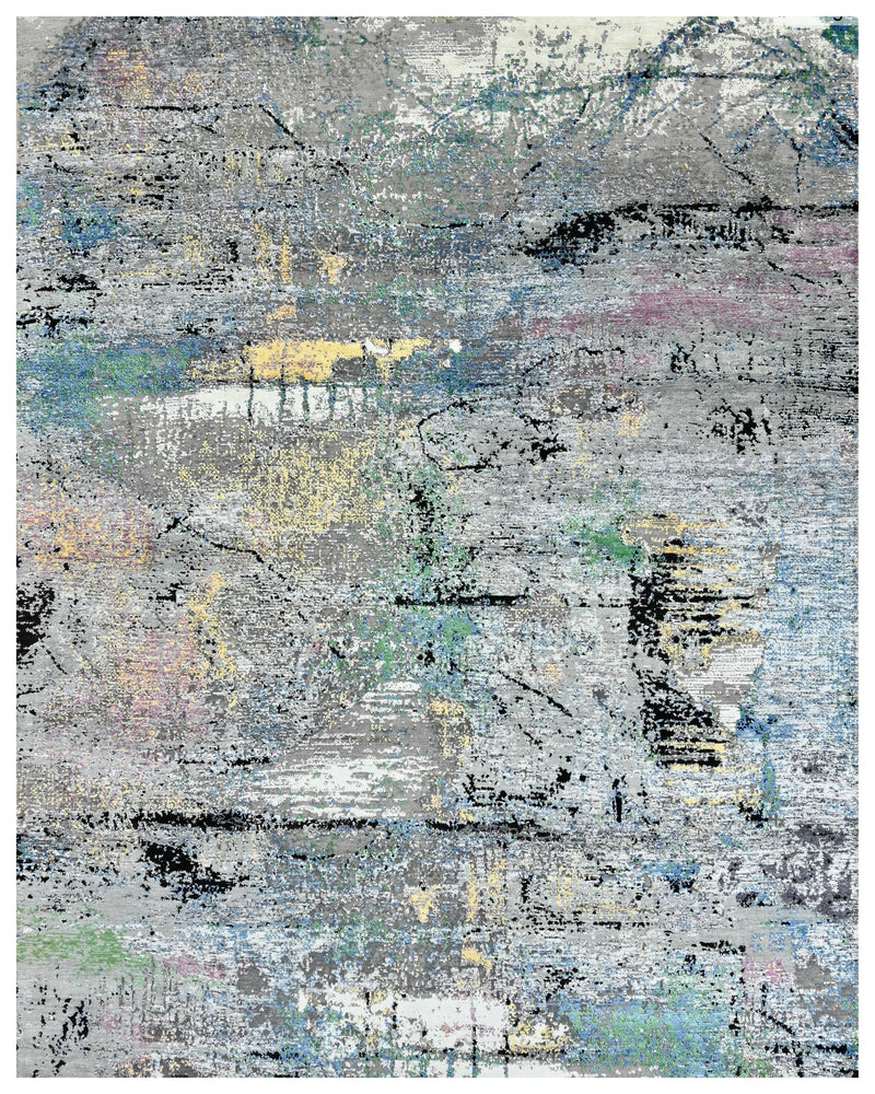 Blue Grey Multi Modern Rug