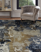 Harlow Blues/Greys Contemporary Rug