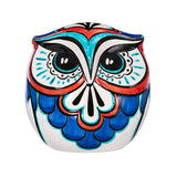 Ceramic Hand-Painted Owl, Shades of Blue
