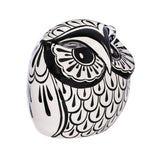 Ceramic Hand-Painted Owl, Black + White