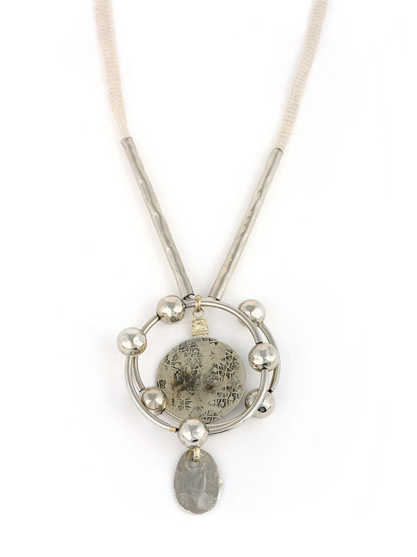 Silver Metal Long Necklace
