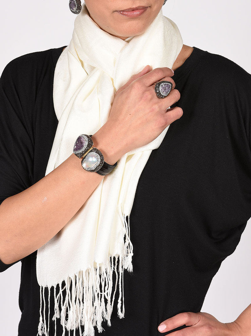Druzy and Pearl Bracelet
