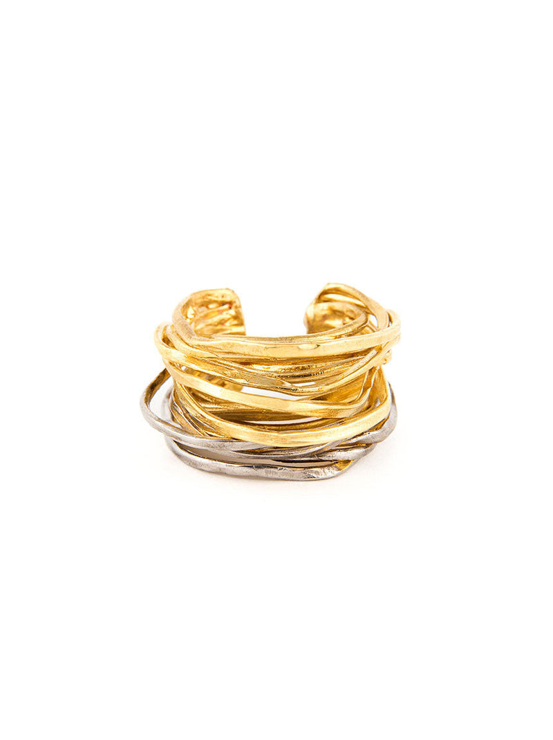Statement Ring, Gold and Silver Metal