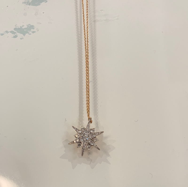 0.17ct 2.49g Silver Star Necklace
